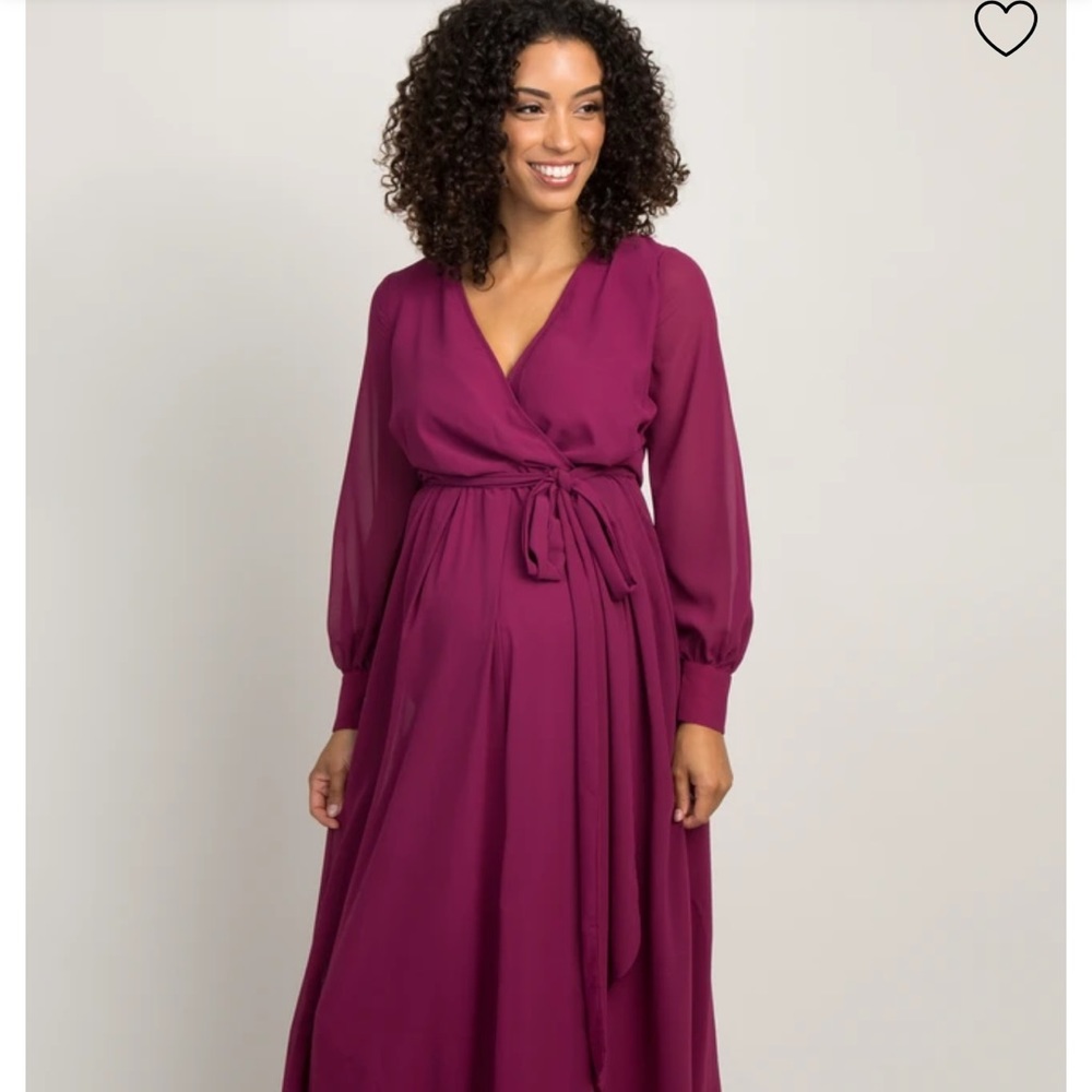 NWT size large Pinkblush chiffon style maternity gown in magenta